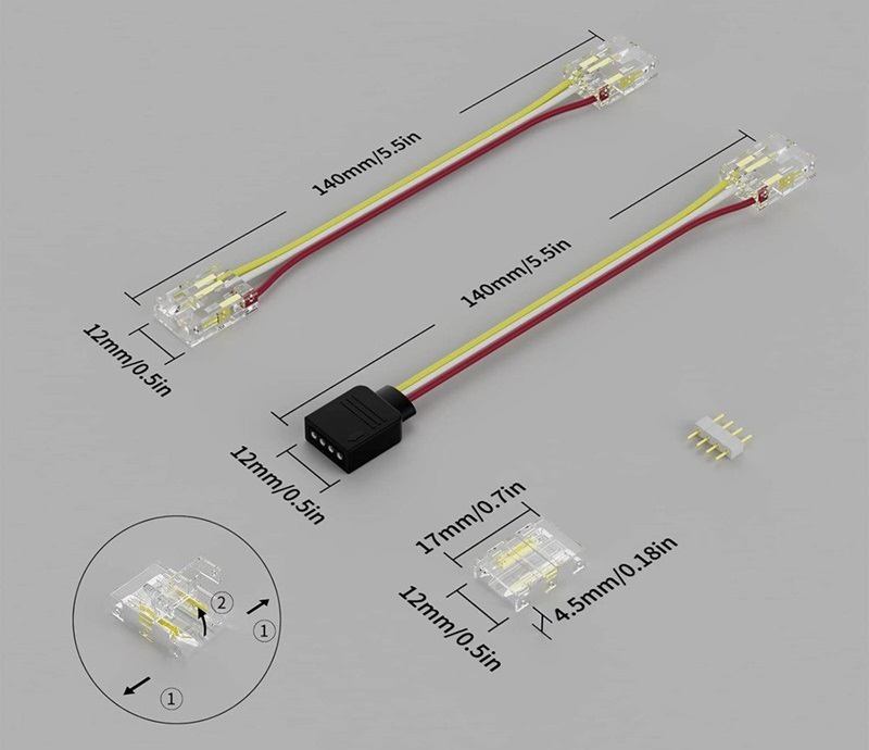 CCT Adjustable COB LED Strip Connector
